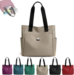 Utrum Large Capacity Water Repellent Multi Pocket Nylon Shoulder Bag, Waterproof Tote Bags for Women, Large Handbags Purses