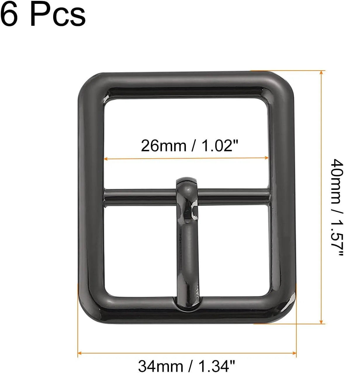 uxcell Metal Roller Buckle, Single Prong Belt Buckle Center Bar Buckle for Leather Craft Accessories Belt