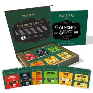 VAHDAM, Assorted Tea Gift Set (6 Varieties, 36 Tea Bags) - Variety Pack - Black, Green, Chai and Herbal Tea Sampler | Gifts Set for Lovers | Gifts for Women and Men