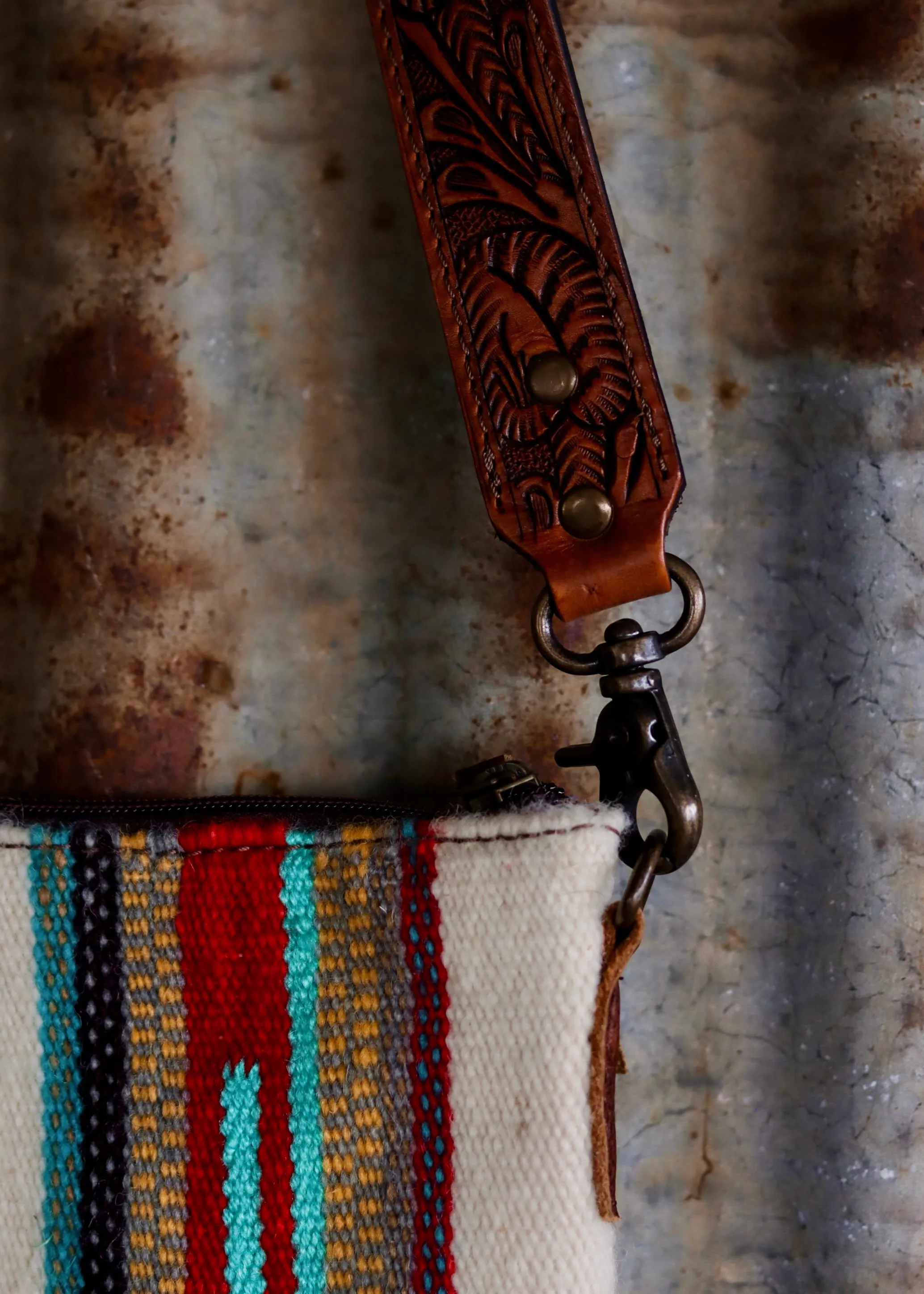 Valma Tooled Leather Saddle Blanket Bag