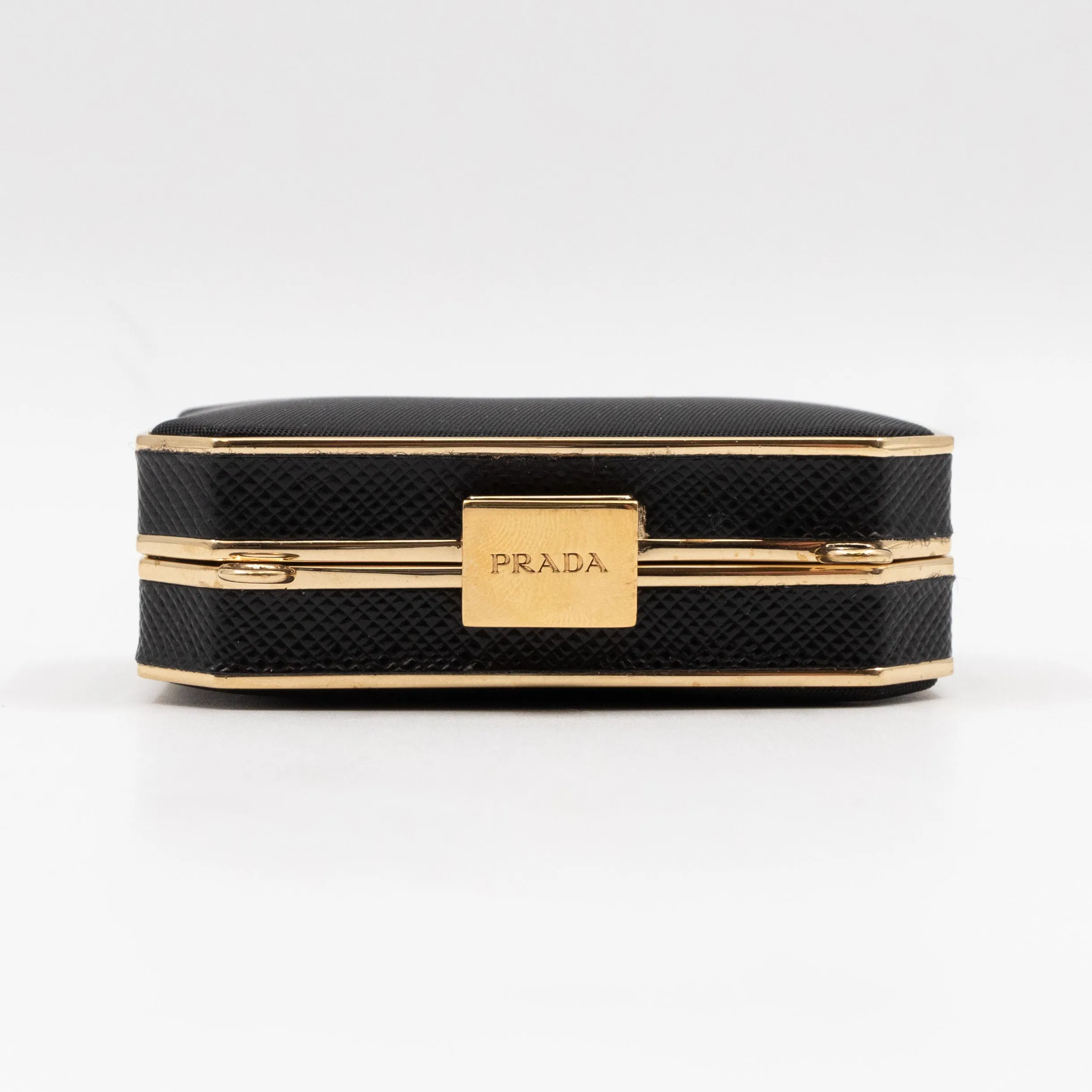 Vanity Case Black Nylon Saffiano Leather
