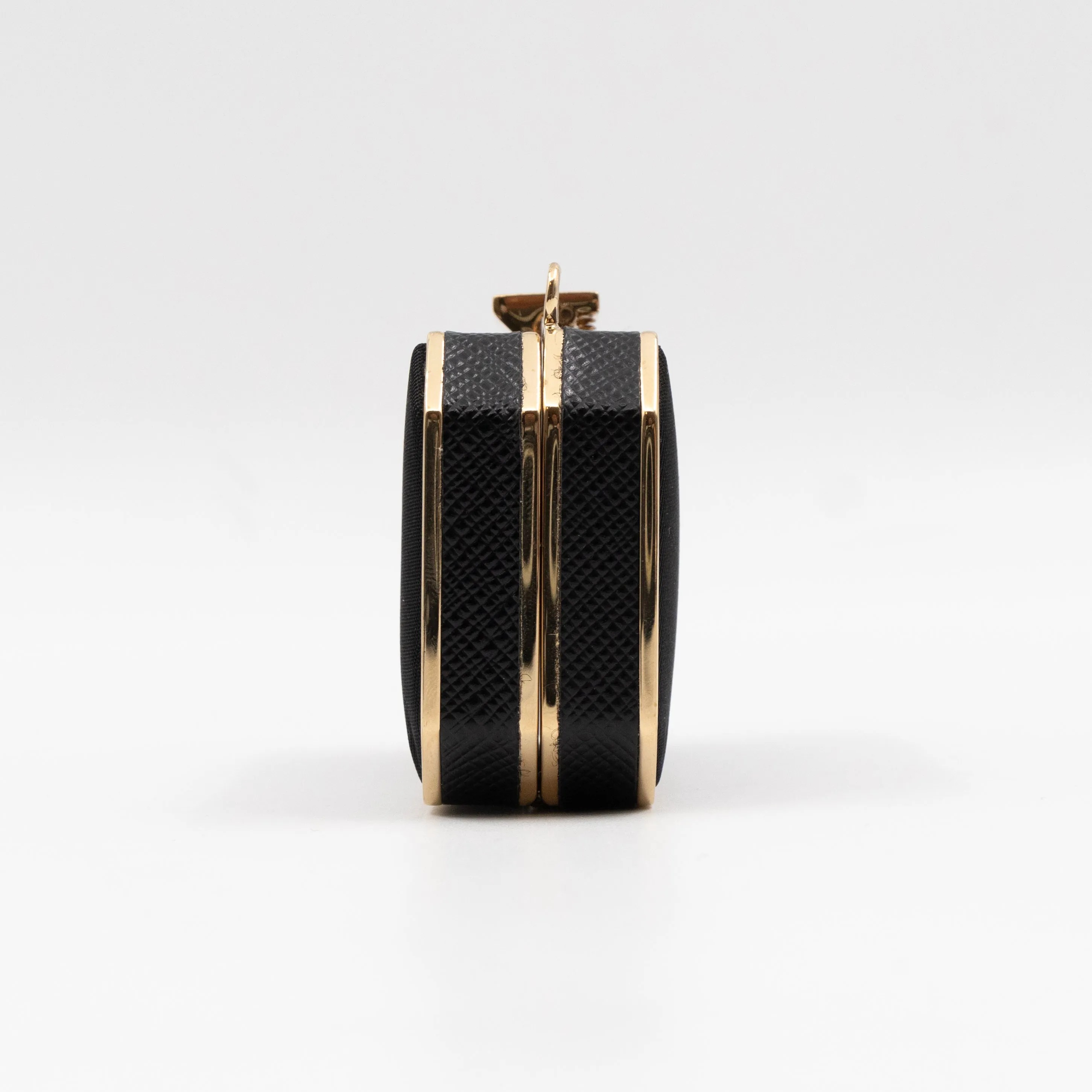 Vanity Case Black Nylon Saffiano Leather