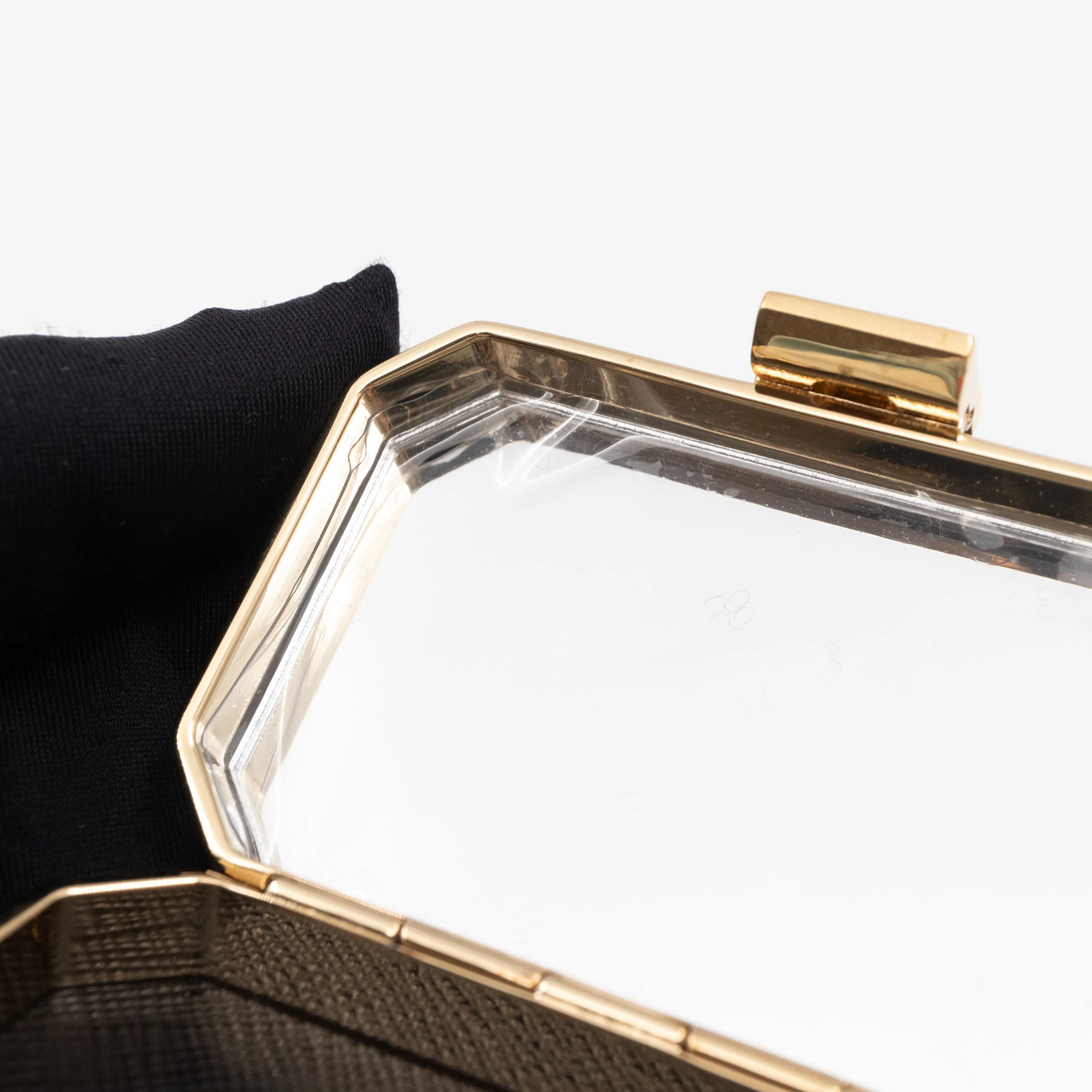 Vanity Case Black Nylon Saffiano Leather