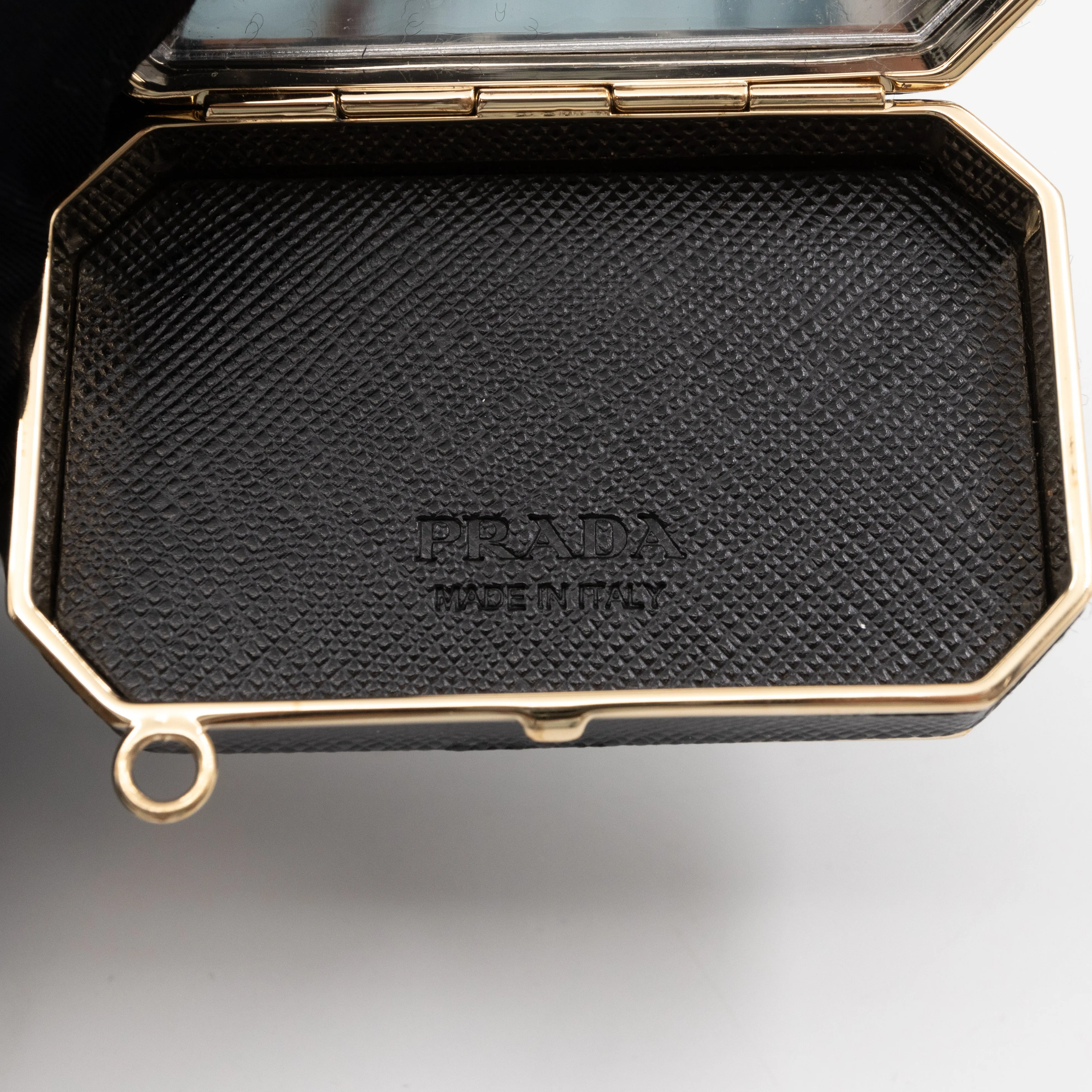 Vanity Case Black Nylon Saffiano Leather