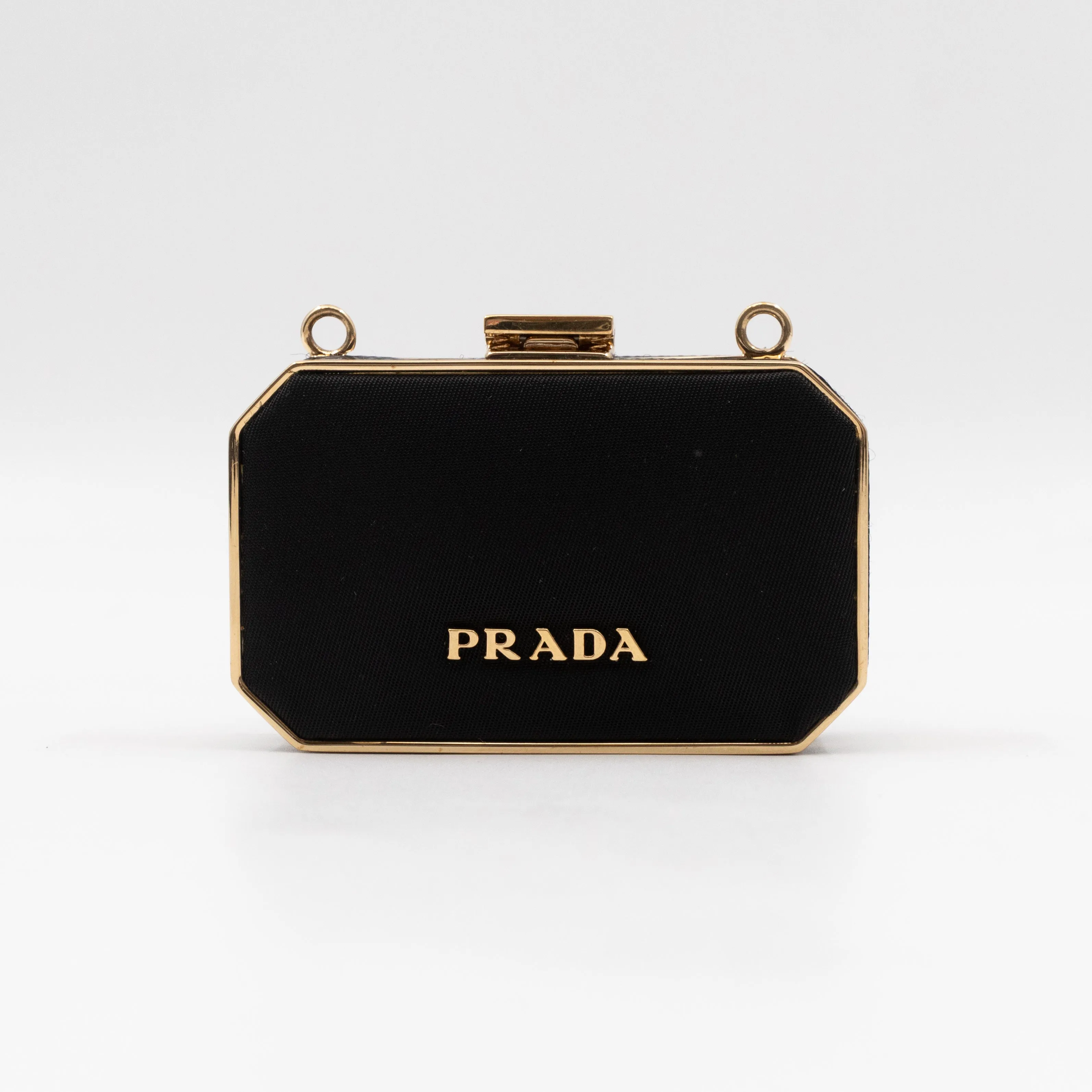 Vanity Case Black Nylon Saffiano Leather