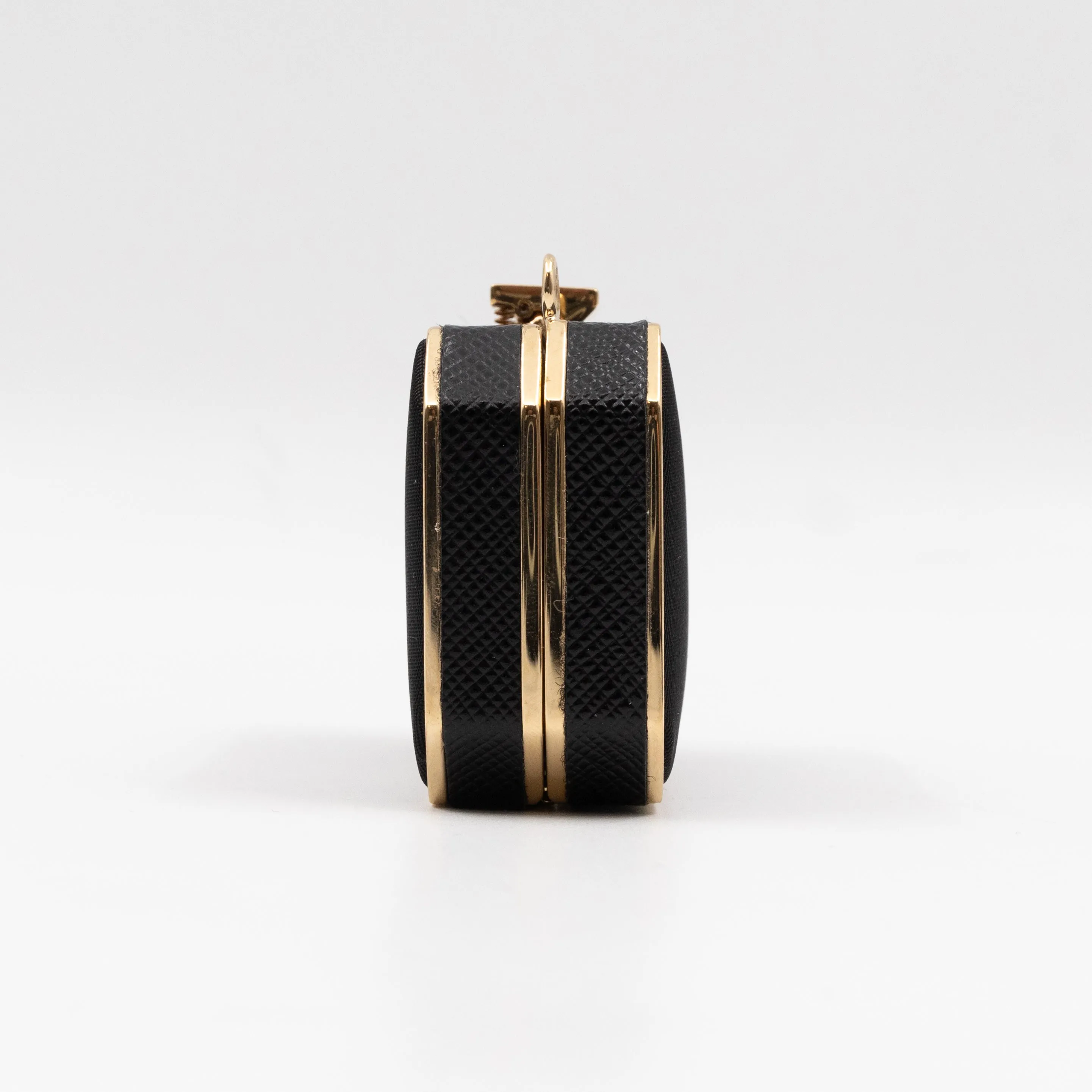 Vanity Case Black Nylon Saffiano Leather