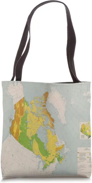 Vintage Canada Terrain Map (1950s) Tote Bag
