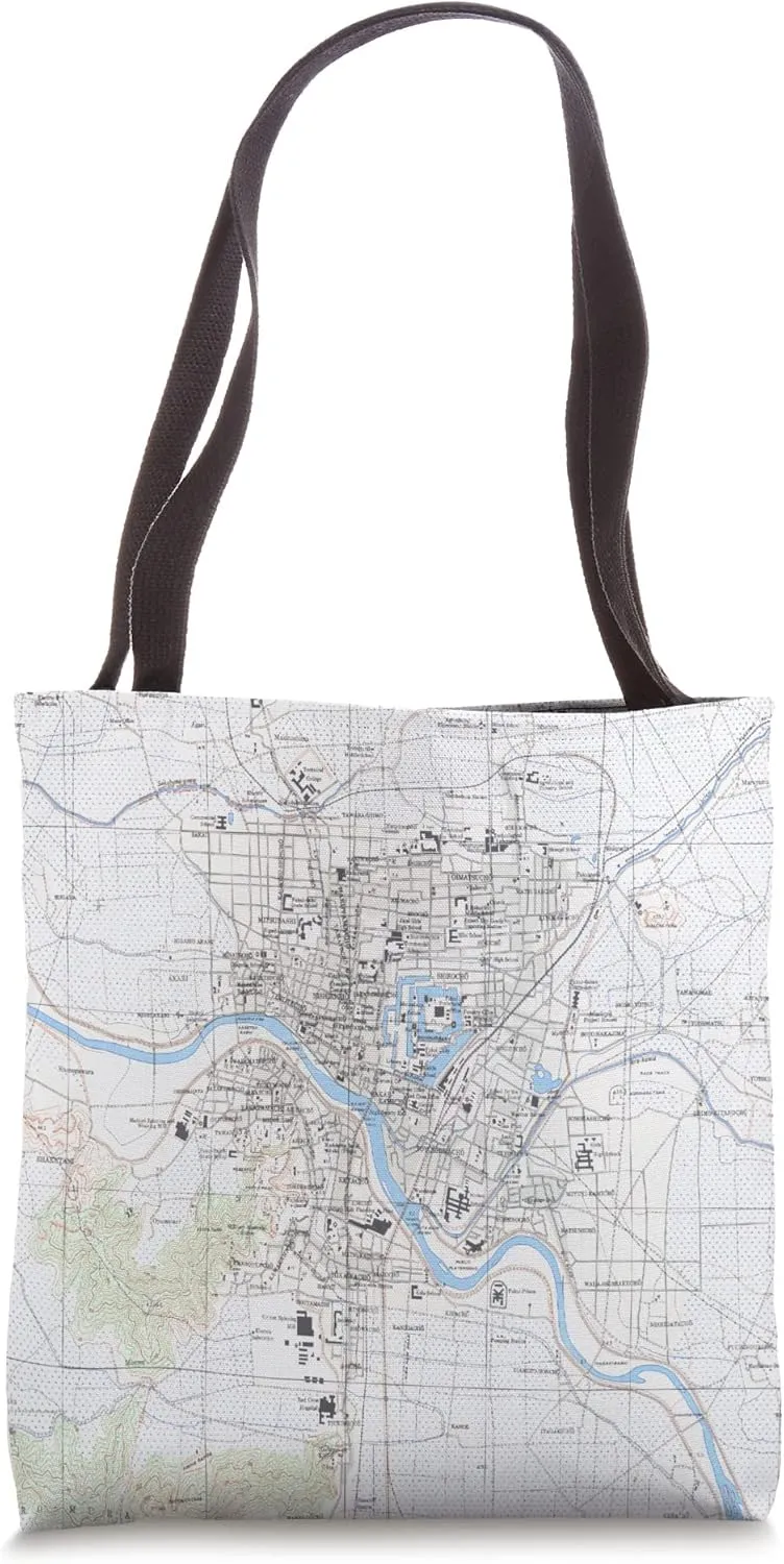 Vintage Fukui Japan Map (1945) Tote Bag