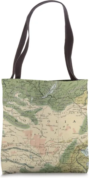Vintage Mongolia Map (1907) Tote Bag