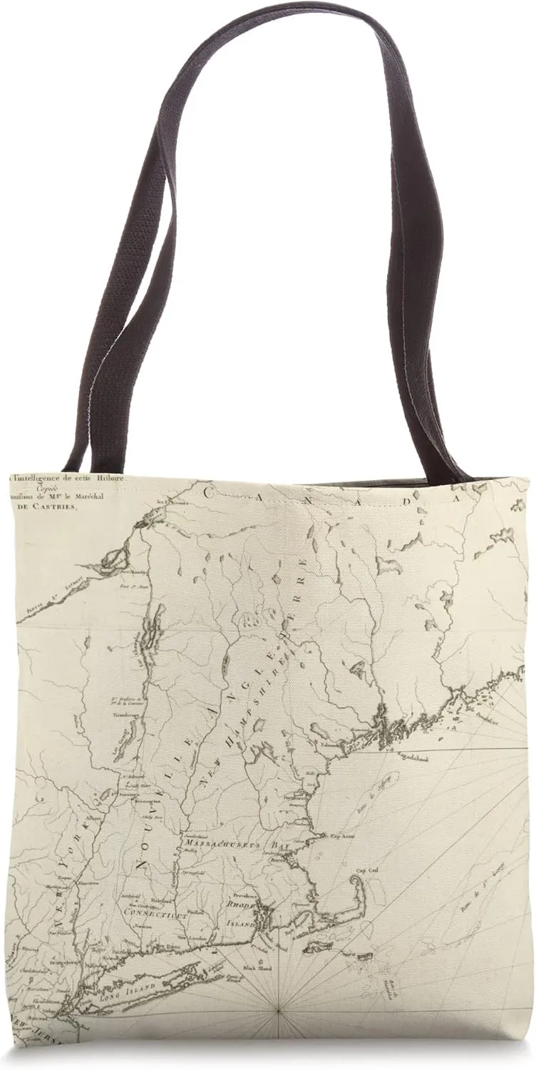 Vintage New England Map (1788) Tote Bag