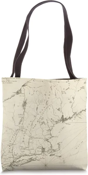 Vintage New England Map (1788) Tote Bag
