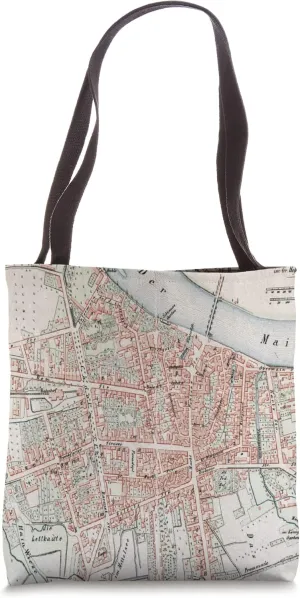 Vintage Offenbach am Main Germany Map (1861) Tote Bag