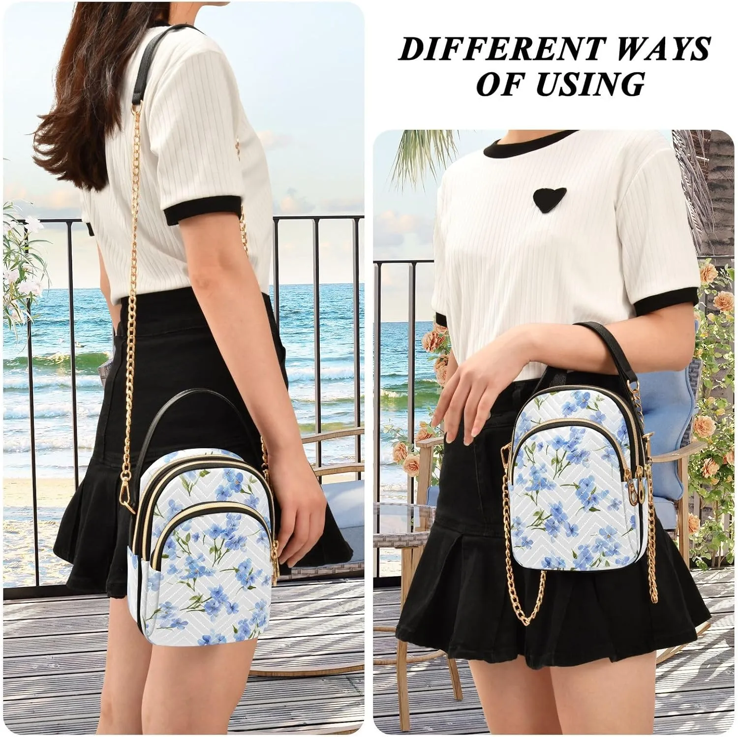 Vintage Roses on a White Womens Crossbody Bags, Handbag with Shoulder Strap, Fall Crossbody Purse