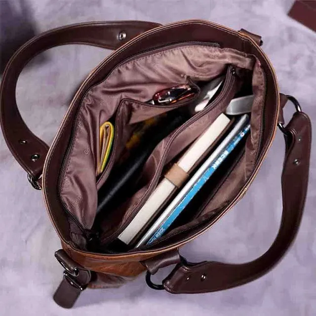 Vintage Women Handbag Large Capacity Soft Tote Handbag