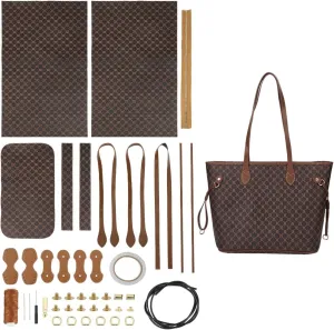 WADORN DIY PU Leather Tote & Crossbody Bags Making Kit, Brown