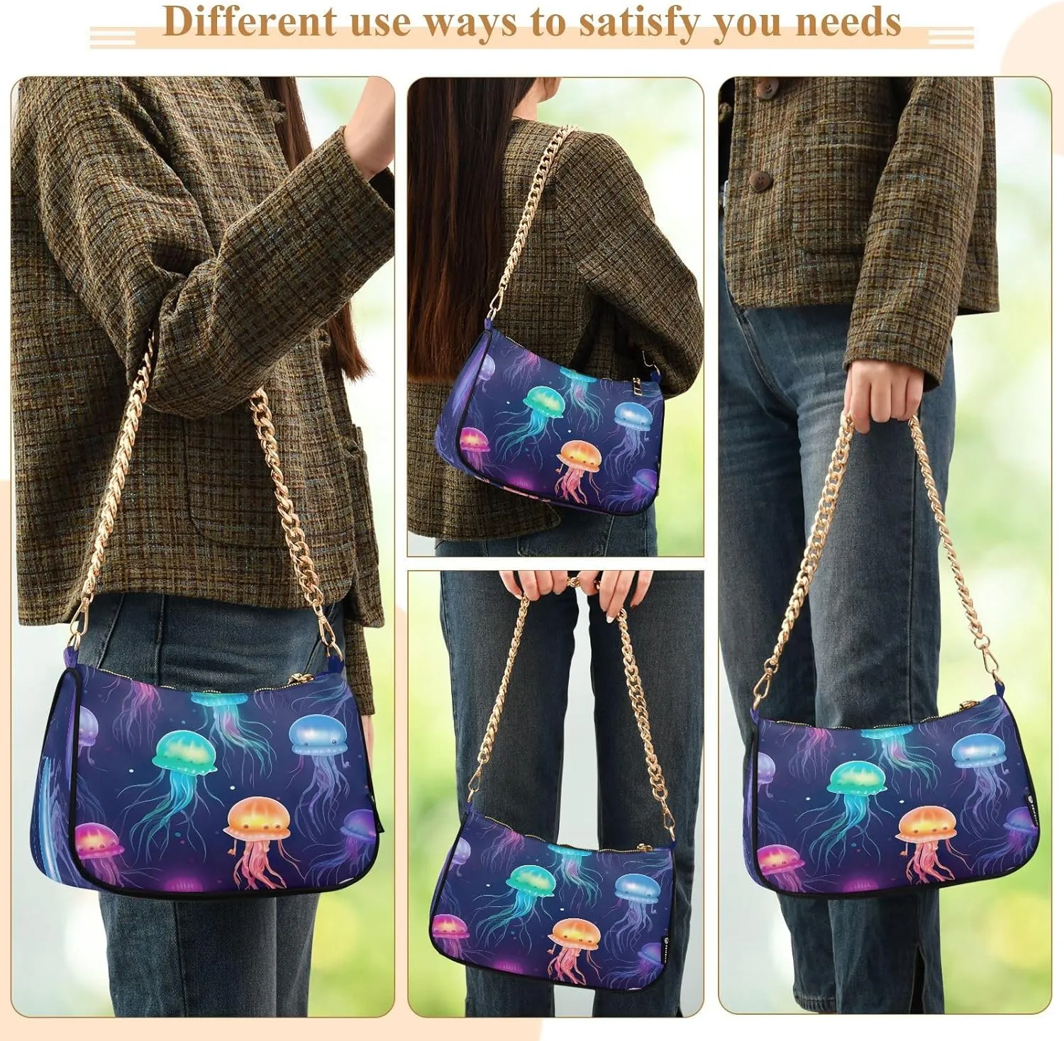 Watercolor Cat with Many Cats Women's Small Purse, Womens Shoulder Bags Crossbody