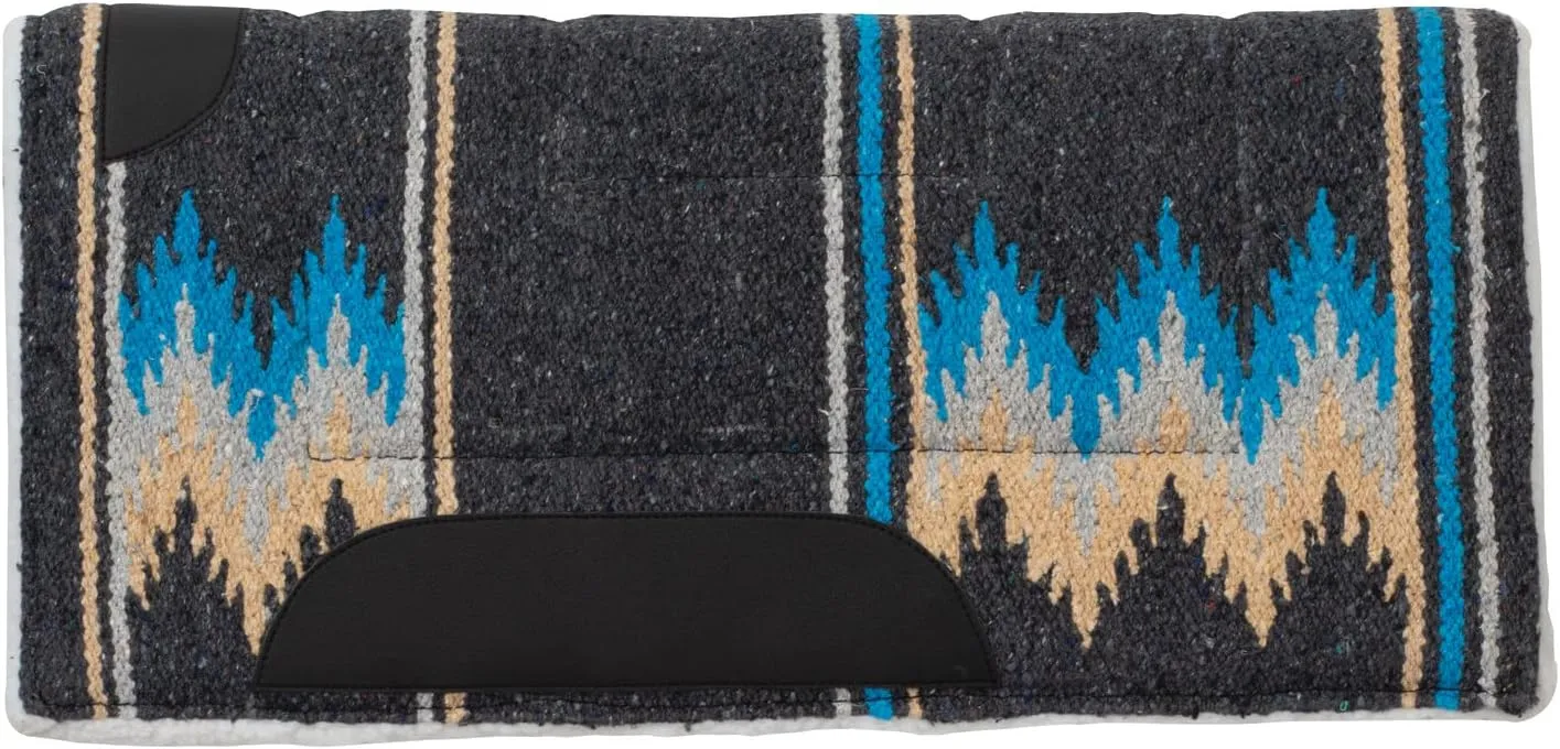 Weaver Leather Pony Acrylic Saddle Pad, Charcoal/Teal, 22" x 22"