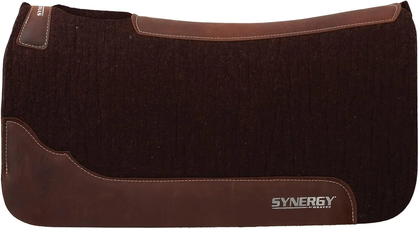 Weaver Leather Synergy Contoured Steam Pressed 100% Merino Wool Felt Performance Saddle Pad, 31" x 32"