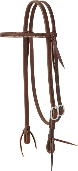 Weaver Leather Working Tack Straight Browband Stainless Steel Single Buckle Headstall, Oiled Canyon Rose, 5/8"