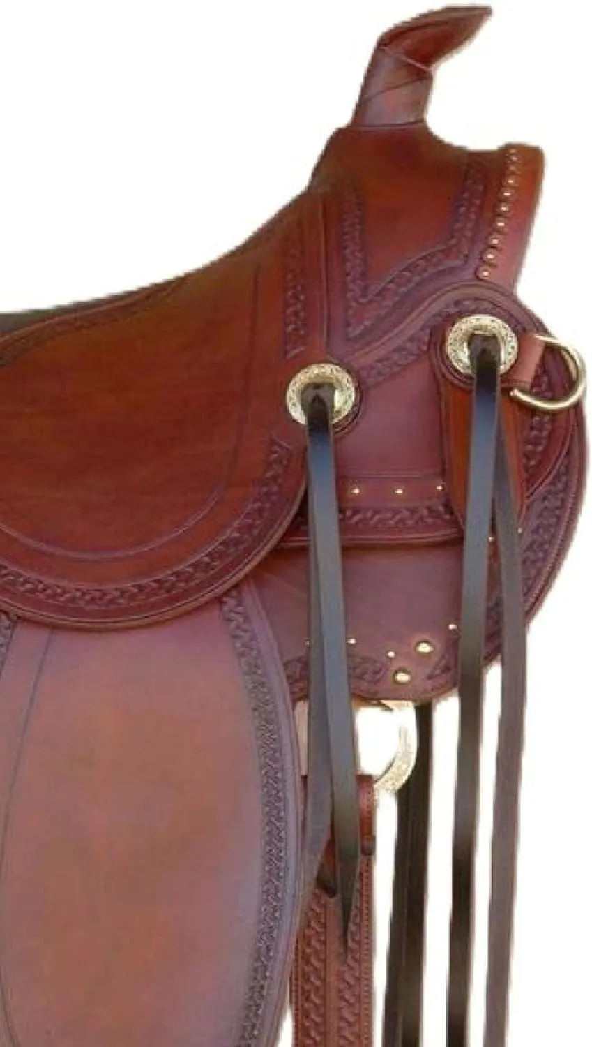 Western Hot Seat Barrel Racing Horse Saddle Trail Tooled Carved Leather Equestrian with Free Complete Set Headstall and Breast Collar/All Customization Available