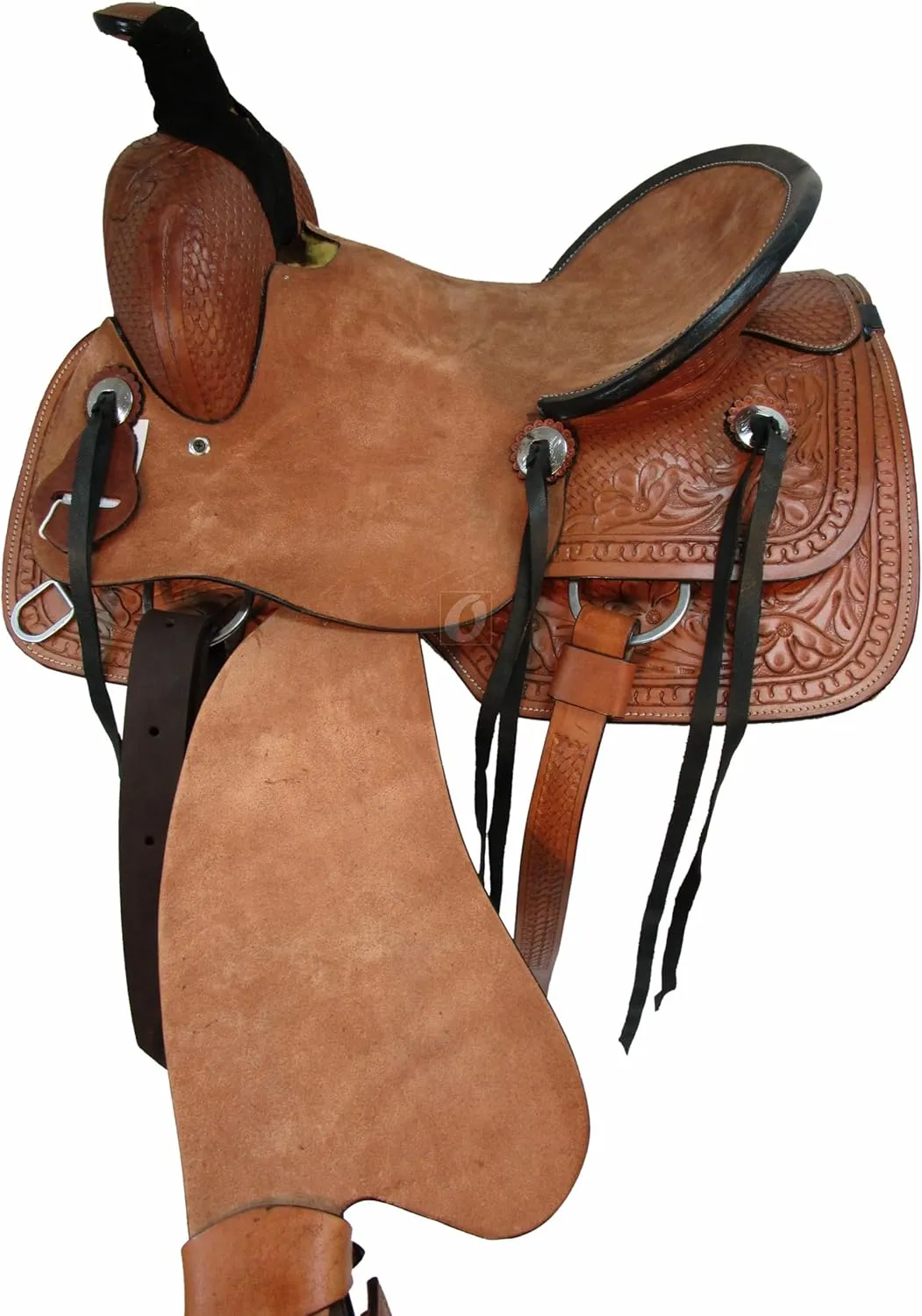 Western Saddle Pleasure Trail Ranch Barrel Racing Horse Ride Tooled Leather Cowboy Rodeo Hard SEAT Saddles 15 16 17 18 FQHB