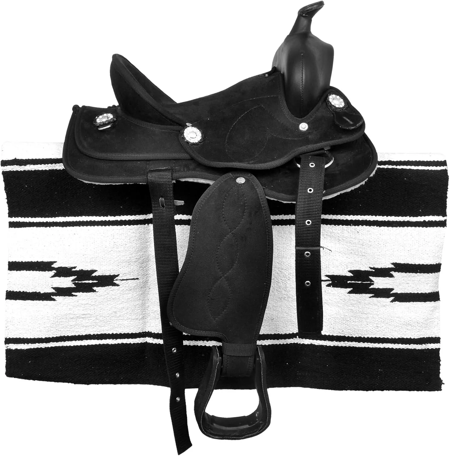 Western Synthetic Horse Saddle Lightweight Barrel Racing Saddle Trail Equestrian Horse Saddle Size 14 to 18 Inches Seat Model No. 13
