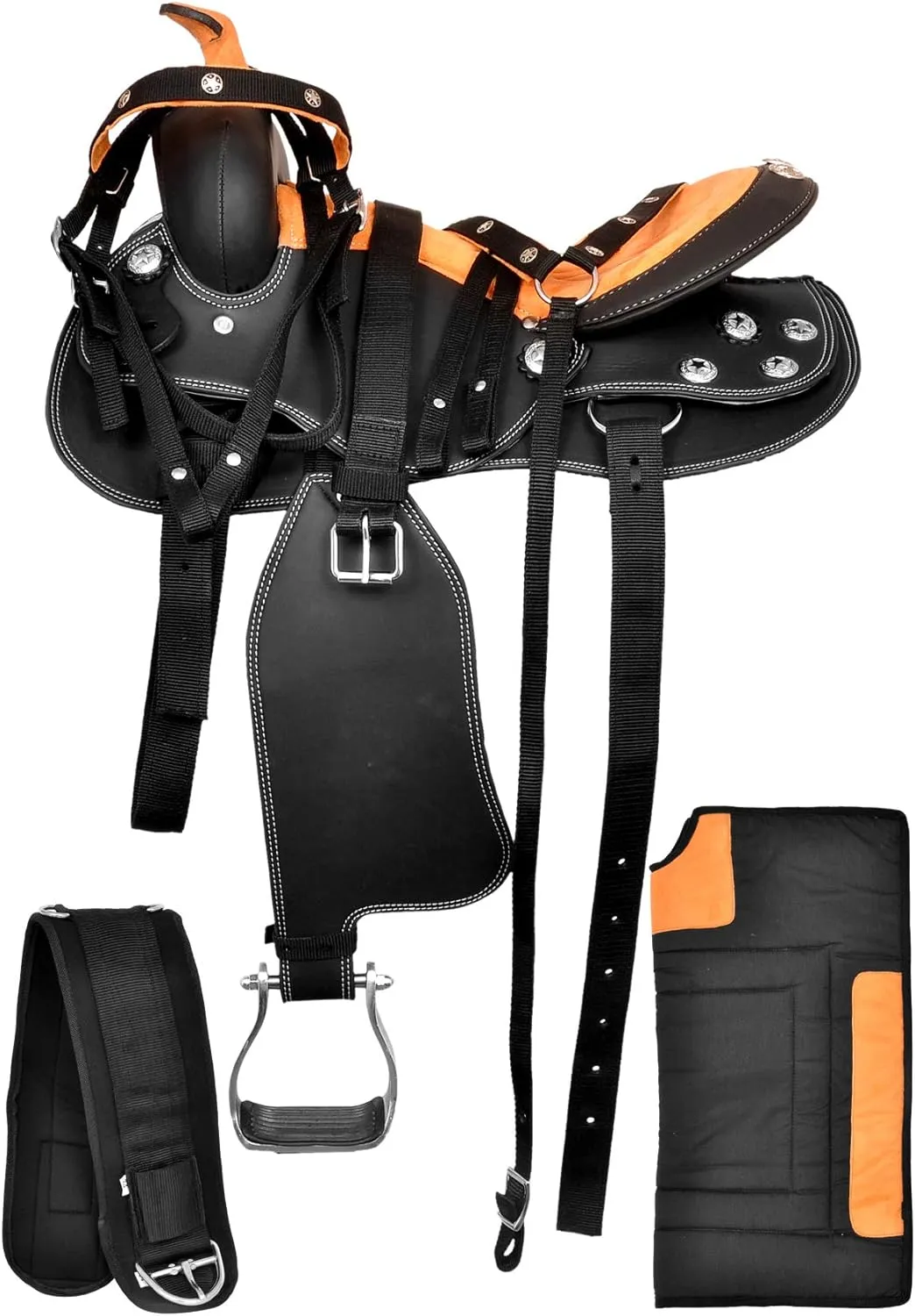 Western Synthetic Horse Saddle Lightweight Barrel Racing Saddle Trail Equestrian Horse Saddle Size 14 to 18 Inches Seat Model No. 9