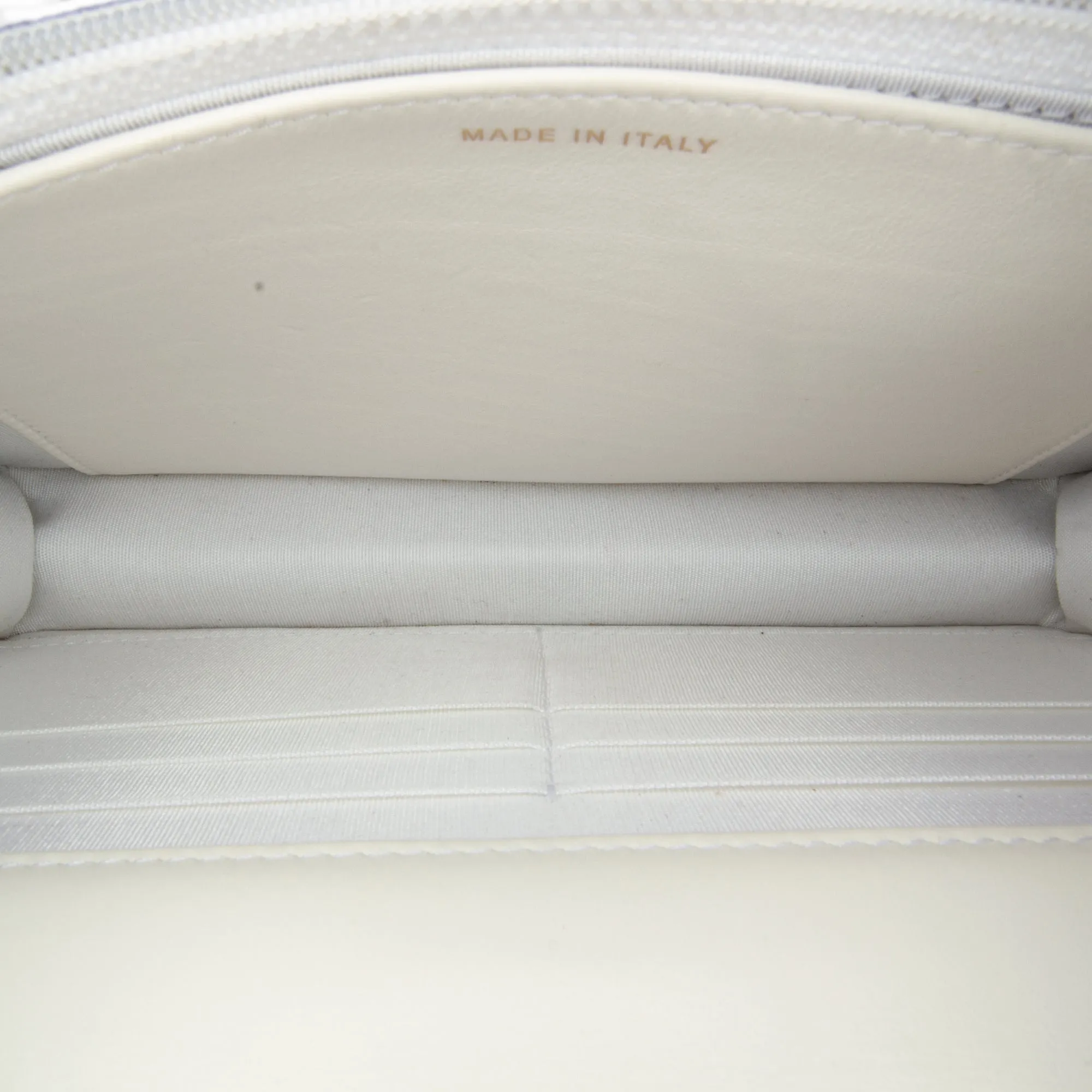 White Chanel Enchained Flap Wallet on Chain Crossbody Bag