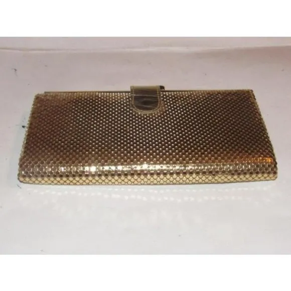 Whiting And Davis Vintage Gold Mirrored Mesh Chainmaille Designer Purse