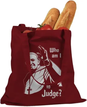 Who am I to Judge Pope Francis RIP Cotton Canvas Tote Bag