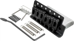 Wilkinson M Series 54mm (2-1/8 inch) String Spacing 6-Screw Modern Style Saddle Guitar Tremolo Bridge with Push-In Arm 36mm Block for Strat Style Electric Guitar, Black