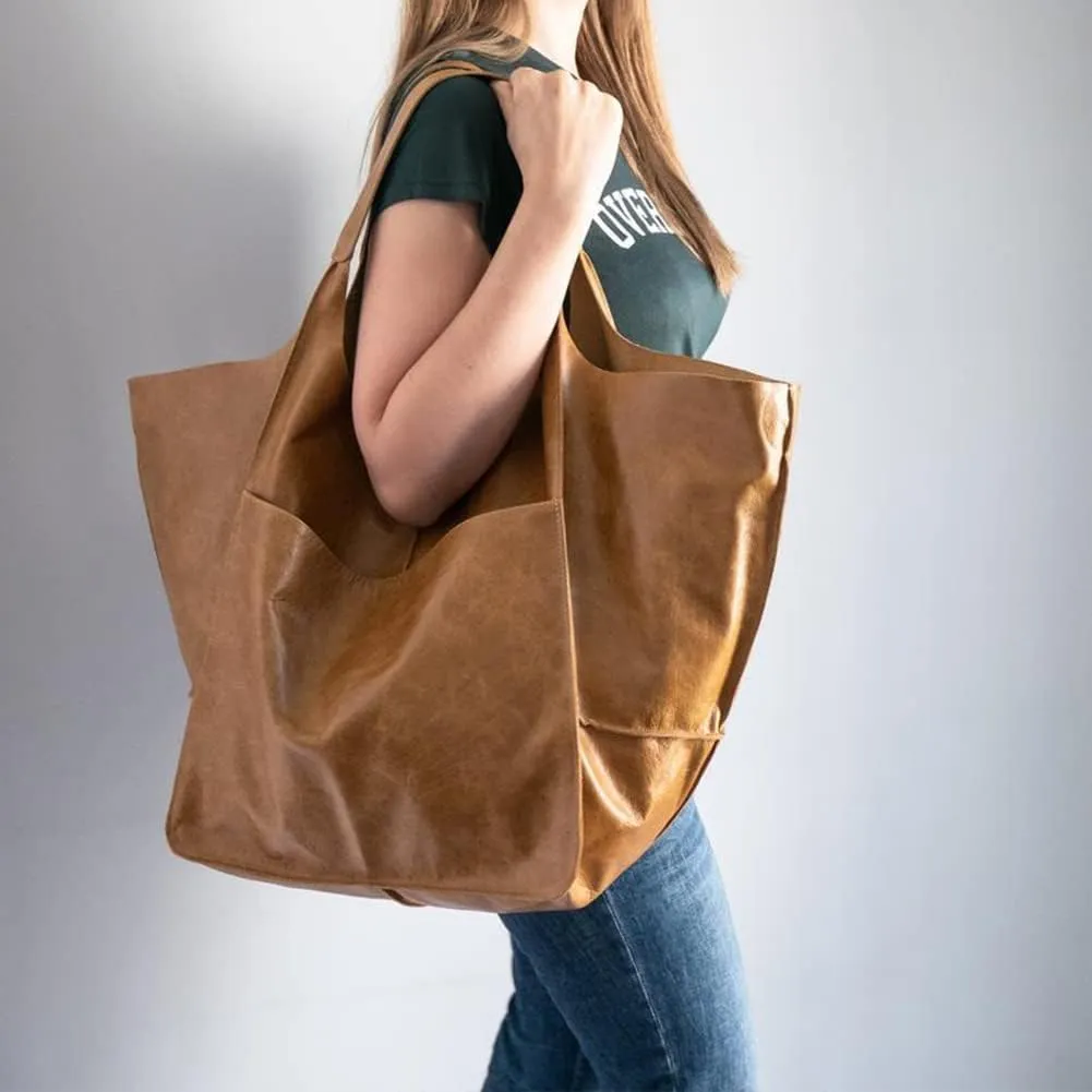 Women Big Hobo Handbag Leather Shoulder Bag Work Large Capacity Tote Purses
