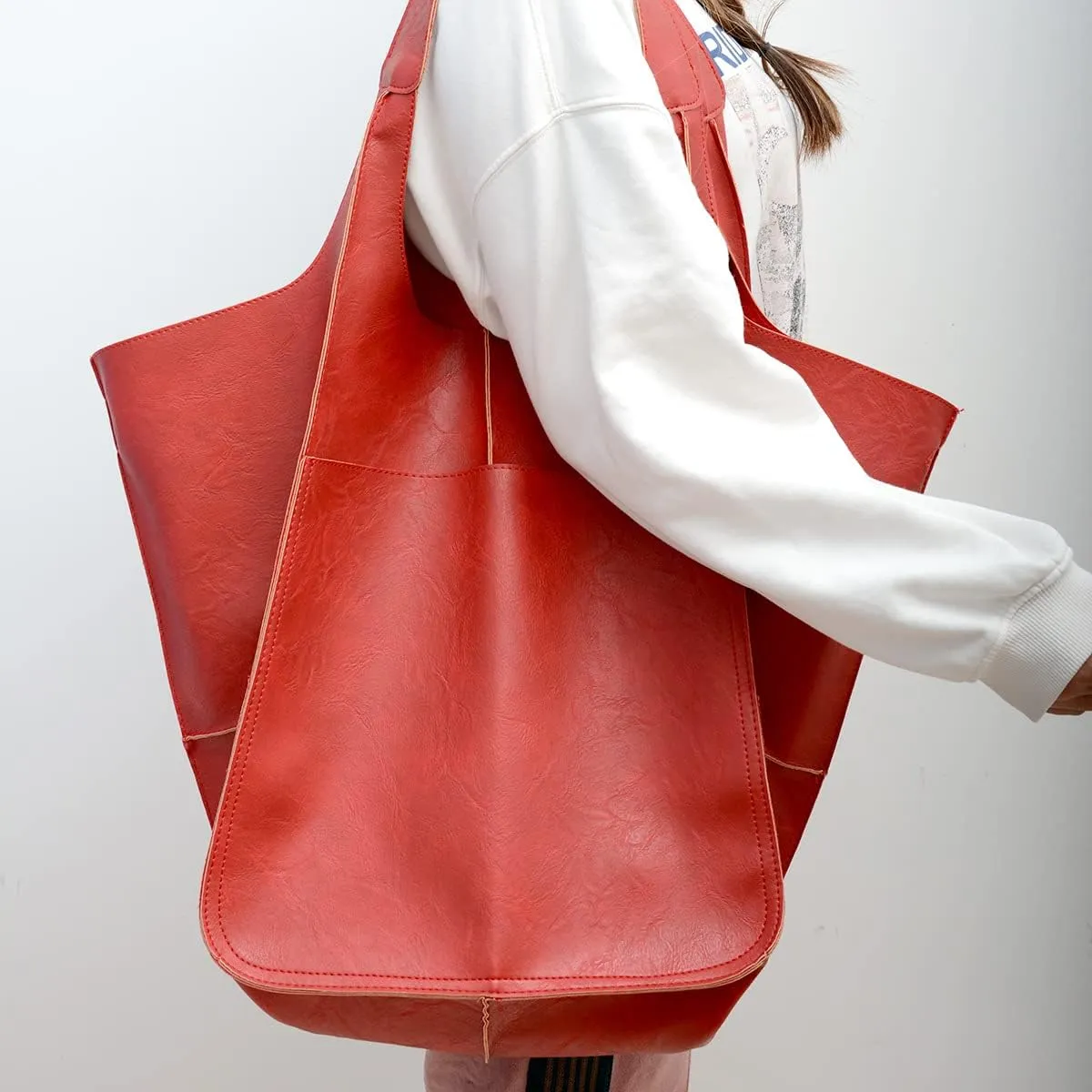 Women Big Hobo Handbag Leather Shoulder Bag Work Large Capacity Tote Purses