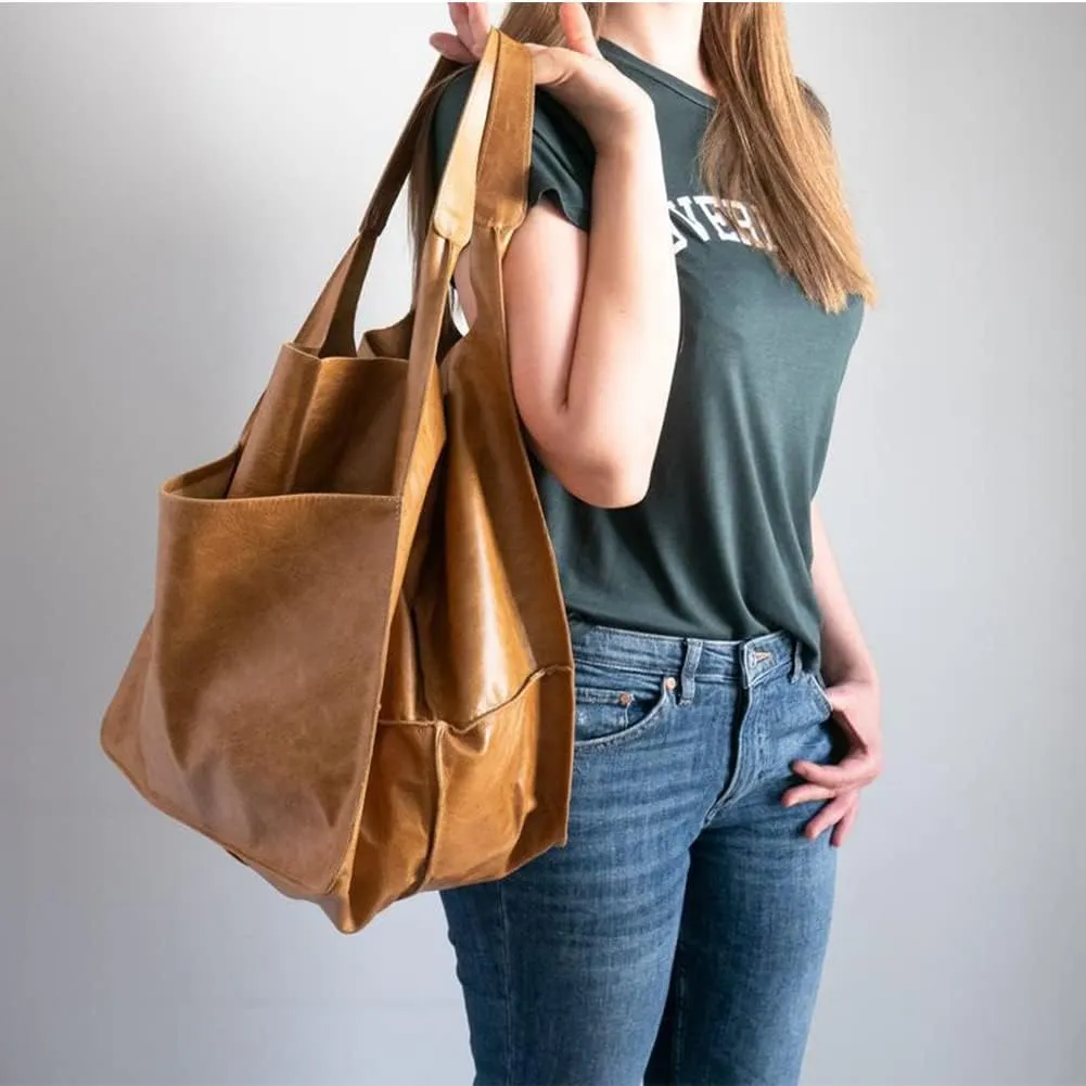 Women Big Hobo Handbag Leather Shoulder Bag Work Large Capacity Tote Purses