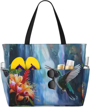 Women Large Beach Bag Travel Weekender Foldable Tote Bag for Pool Beach Vacation Gym