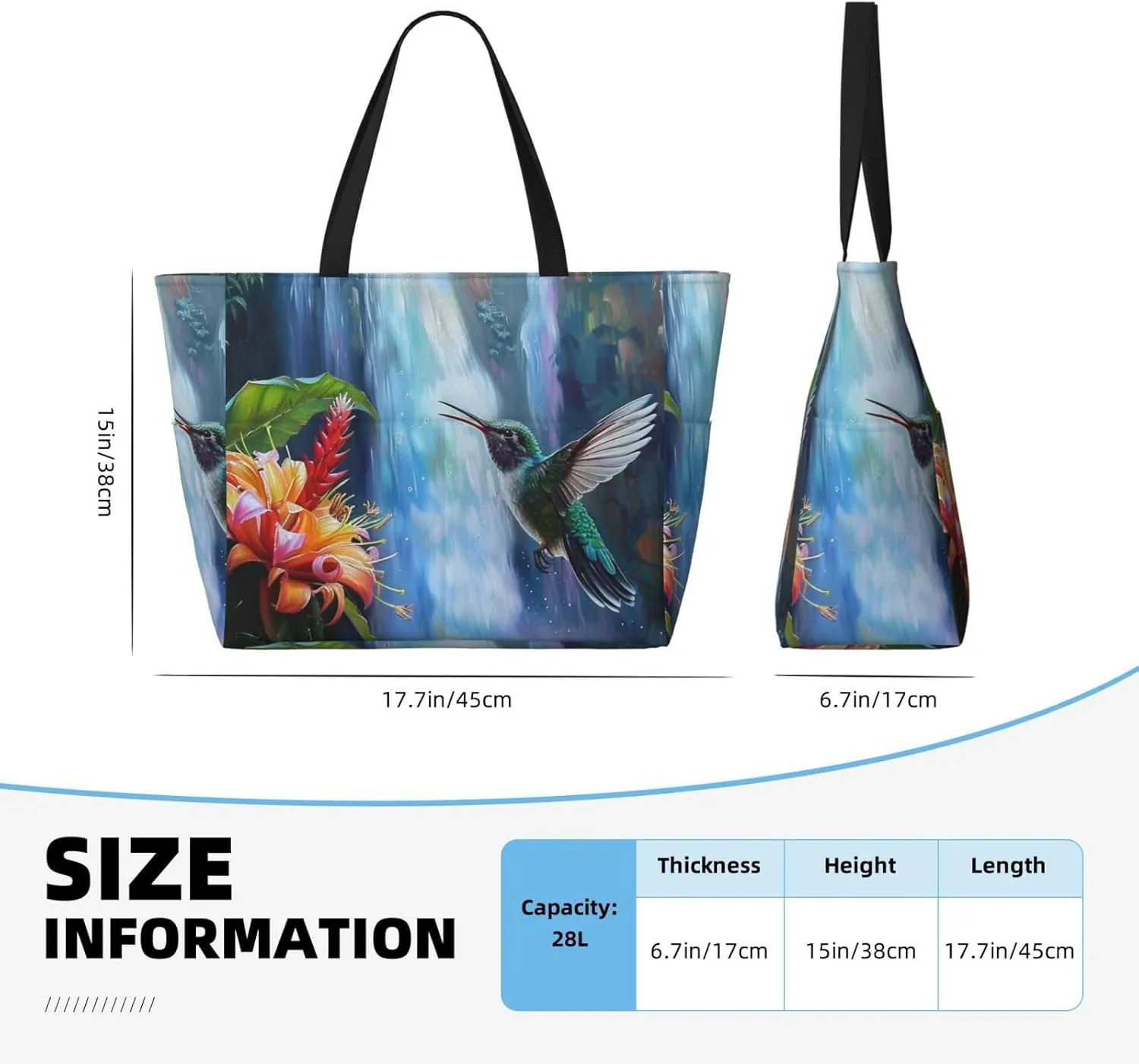 Women Large Beach Bag Travel Weekender Foldable Tote Bag for Pool Beach Vacation Gym