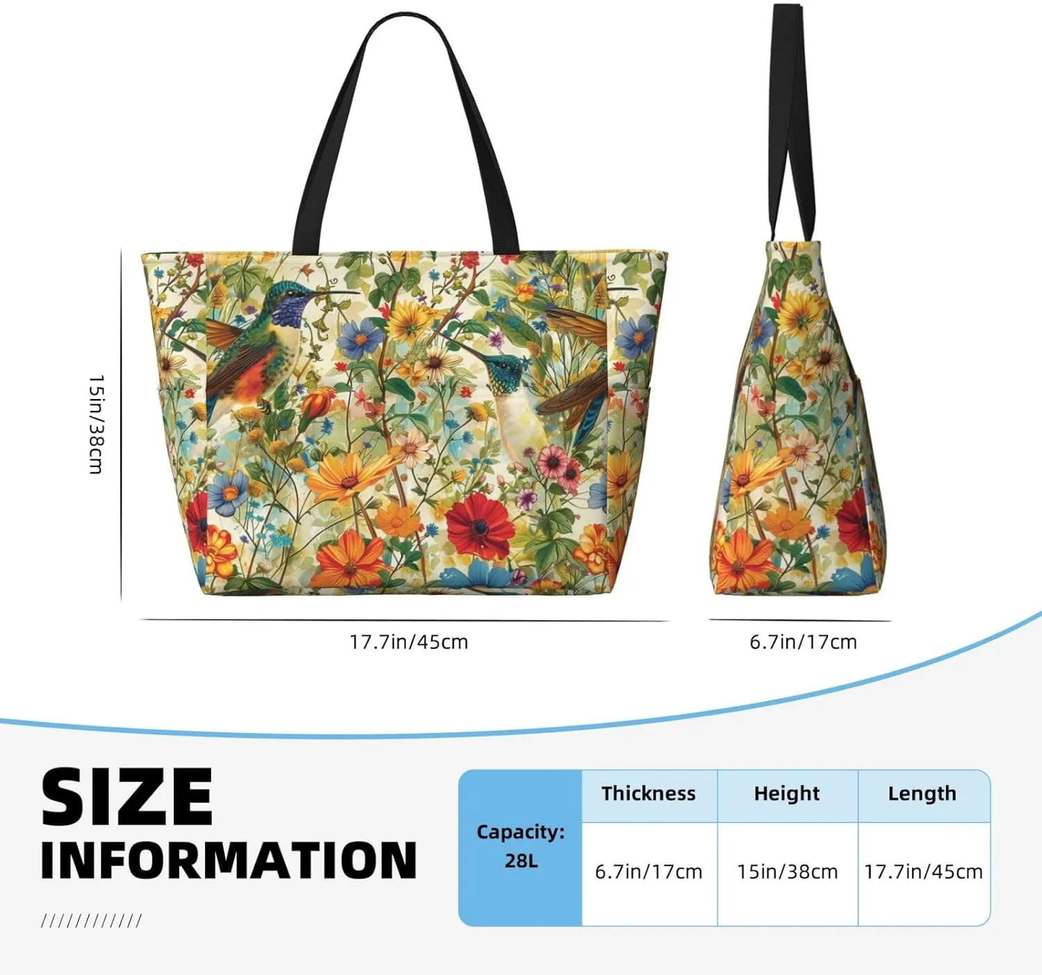 Women Large Beach Bag Travel Weekender Foldable Tote Bag for Pool Beach Vacation Gym