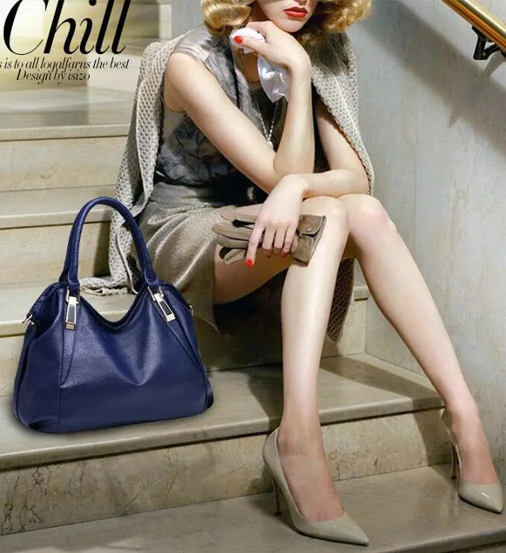 Women Soft Synthetic Patent Leather Handbag Large Capacity Female Tote Clutches Shoulder Messenger Crossbody Bag