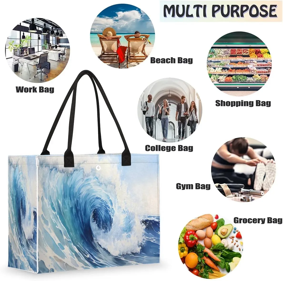Womens Birthday Gifts Tote Bag Deep Sea Water Beach Bags for Women Handbags