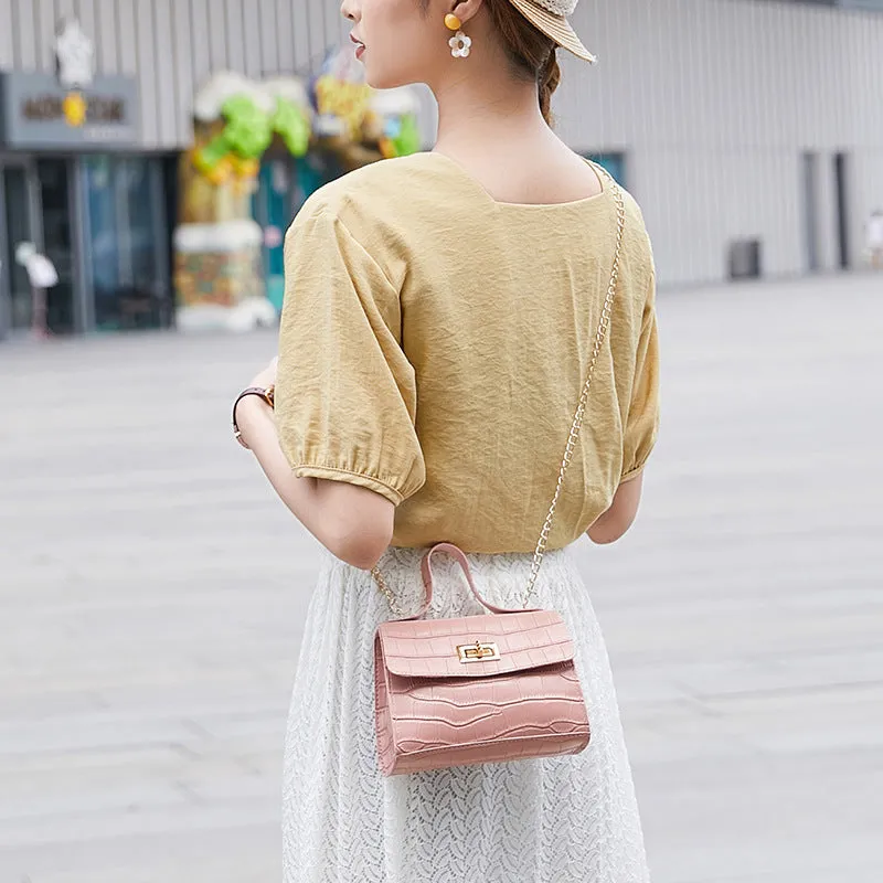 Women's Classic Crocodile Pattern Chain Fashion Crossbody Bags