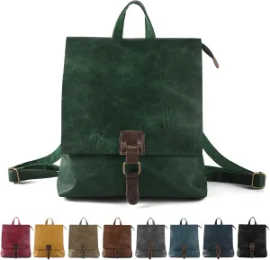 Women's Fashion Backpack Purse Multipurpose Design Convertible Satchel Handbags Shoulder Bag Travel bag (Green)