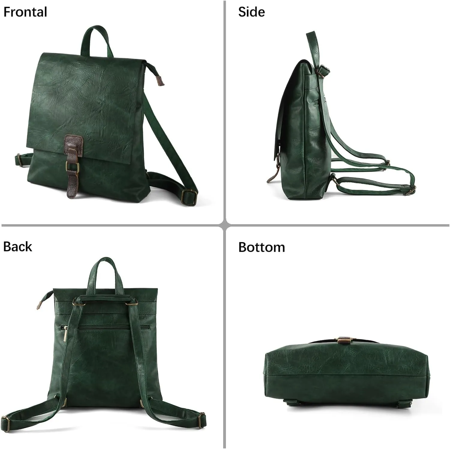 Women's Fashion Backpack Purse Multipurpose Design Convertible Satchel Handbags Shoulder Bag Travel bag (Green)