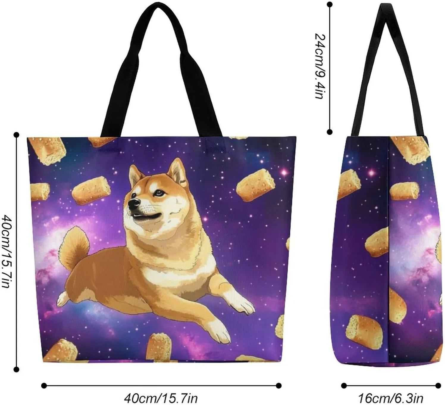 Womens Grocery Bag, Large Capacity Tote Bags Portable Reusable Shopping Shoulder Bag