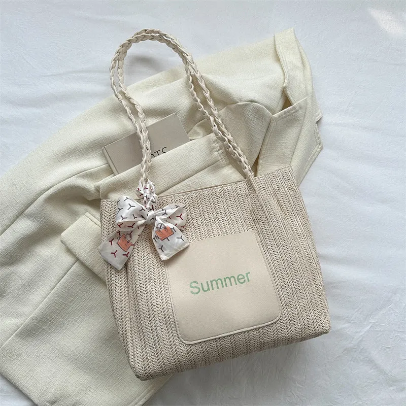Women's Large Capacity Fashion Woven Spring Straw Crossbody Bags