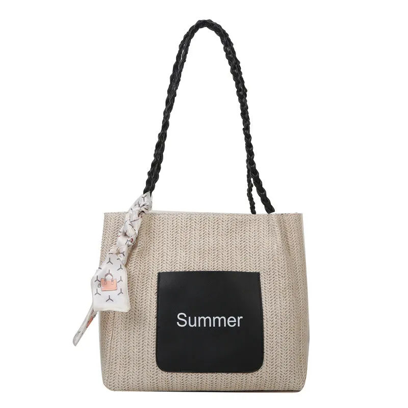 Women's Large Capacity Fashion Woven Spring Straw Crossbody Bags