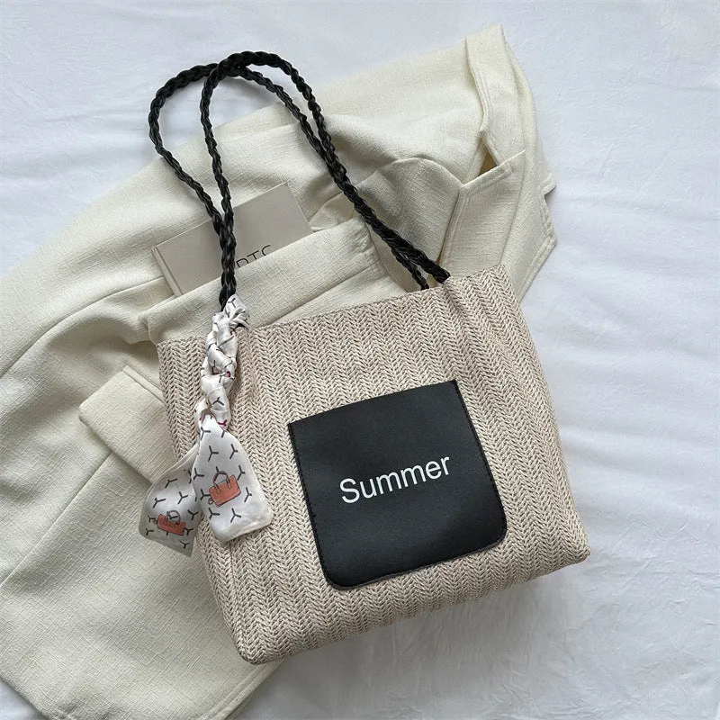 Women's Large Capacity Fashion Woven Spring Straw Crossbody Bags