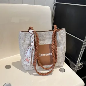 Women's Large Capacity Fashion Woven Spring Straw Crossbody Bags