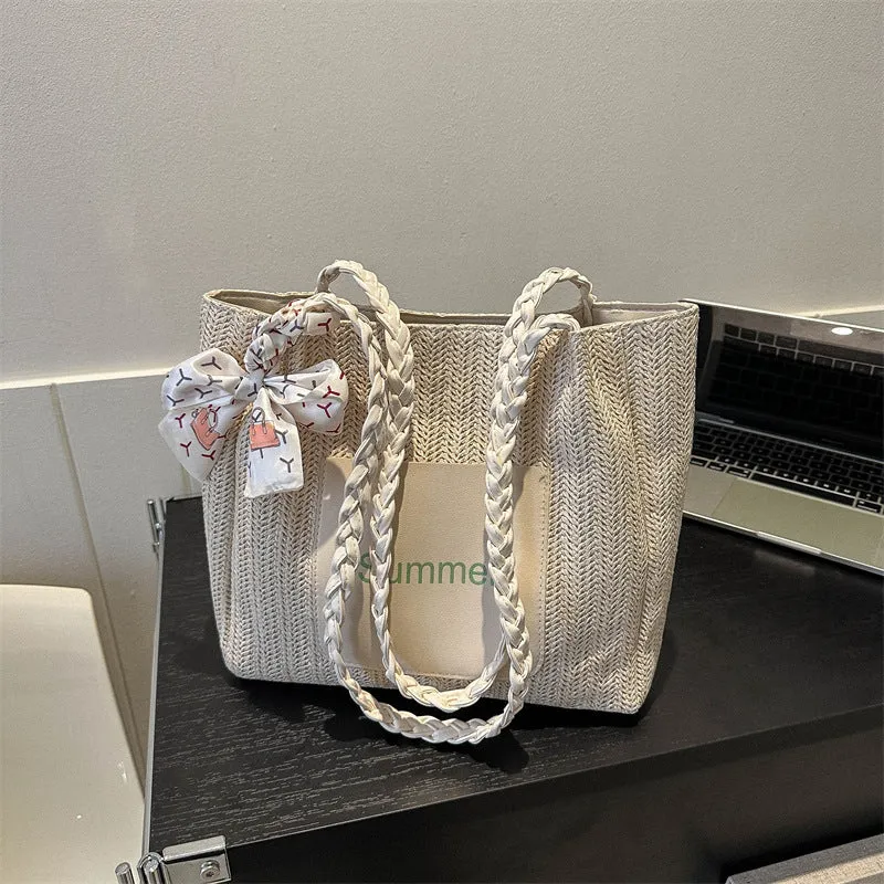 Women's Large Capacity Fashion Woven Spring Straw Crossbody Bags