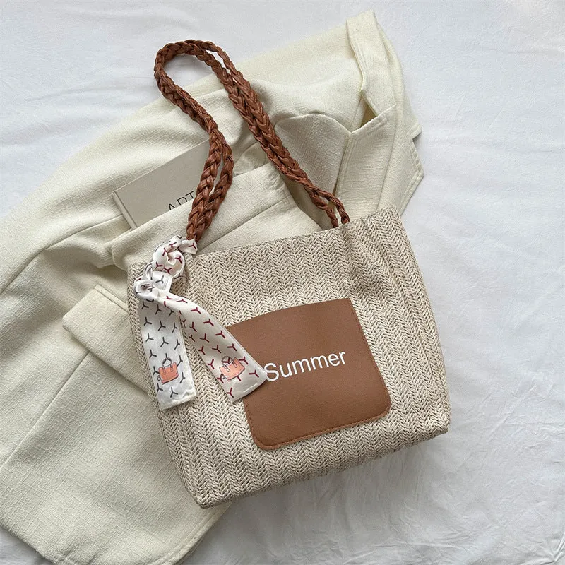 Women's Large Capacity Fashion Woven Spring Straw Crossbody Bags