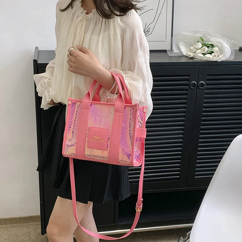Women's Large Capacity Portable Fashionable Sequins Shoulder Bags